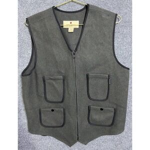 Woolrich Vest Men‎ Large Wool Green Utility Full Zip Cowboy Rodeo Western NWOT
